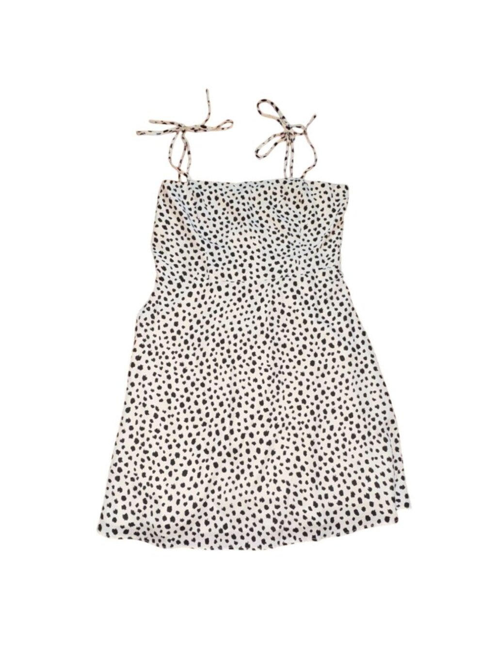 Lola Grace Womens Adjustable Strap Patterned Mini Dress-Ivory-Medium-NWT